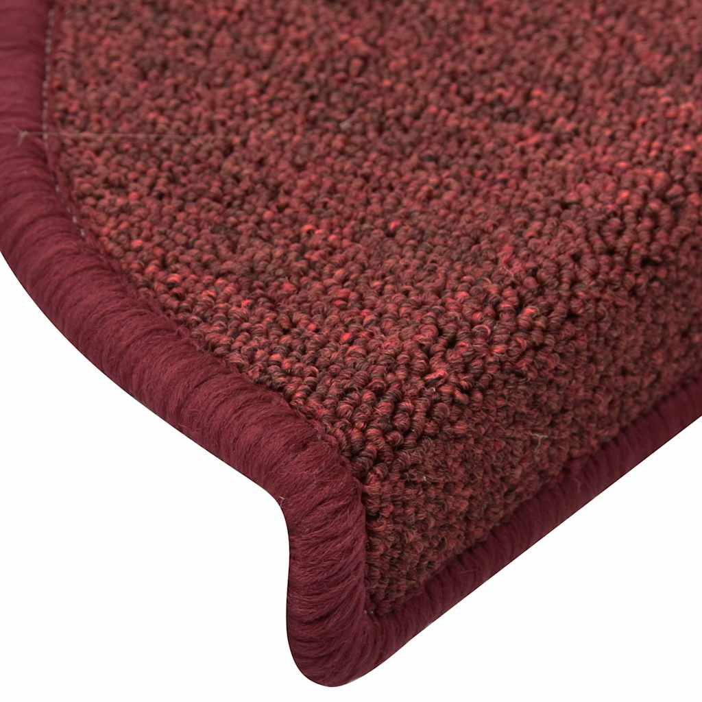 Tapis d'escalier 30 pcs rouge 56x17x3 cm