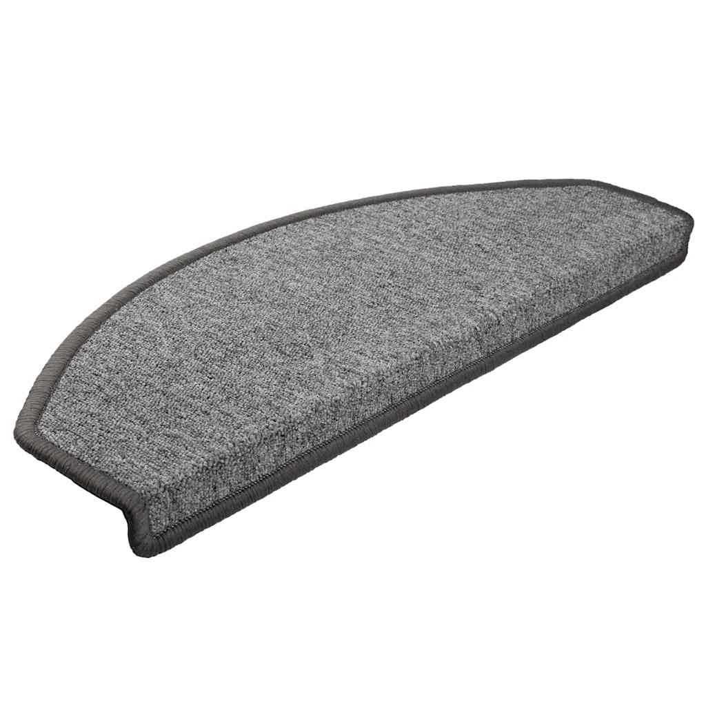 Tapis d'escalier 30 pcs gris foncé 65x24x4 cm