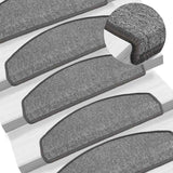 Tapis d'escalier 30 pcs gris foncé 65x24x4 cm