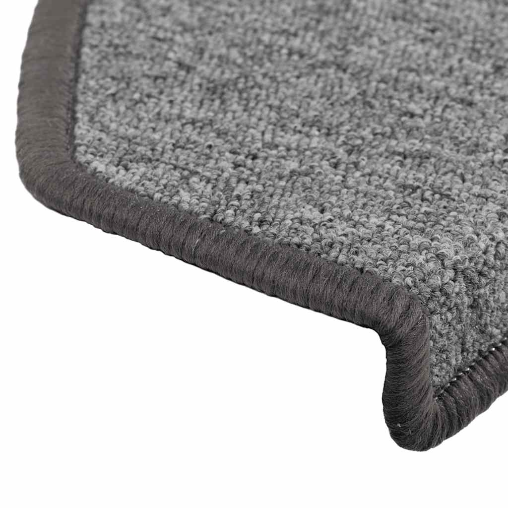 Tapis d'escalier 30 pcs gris foncé 65x24x4 cm