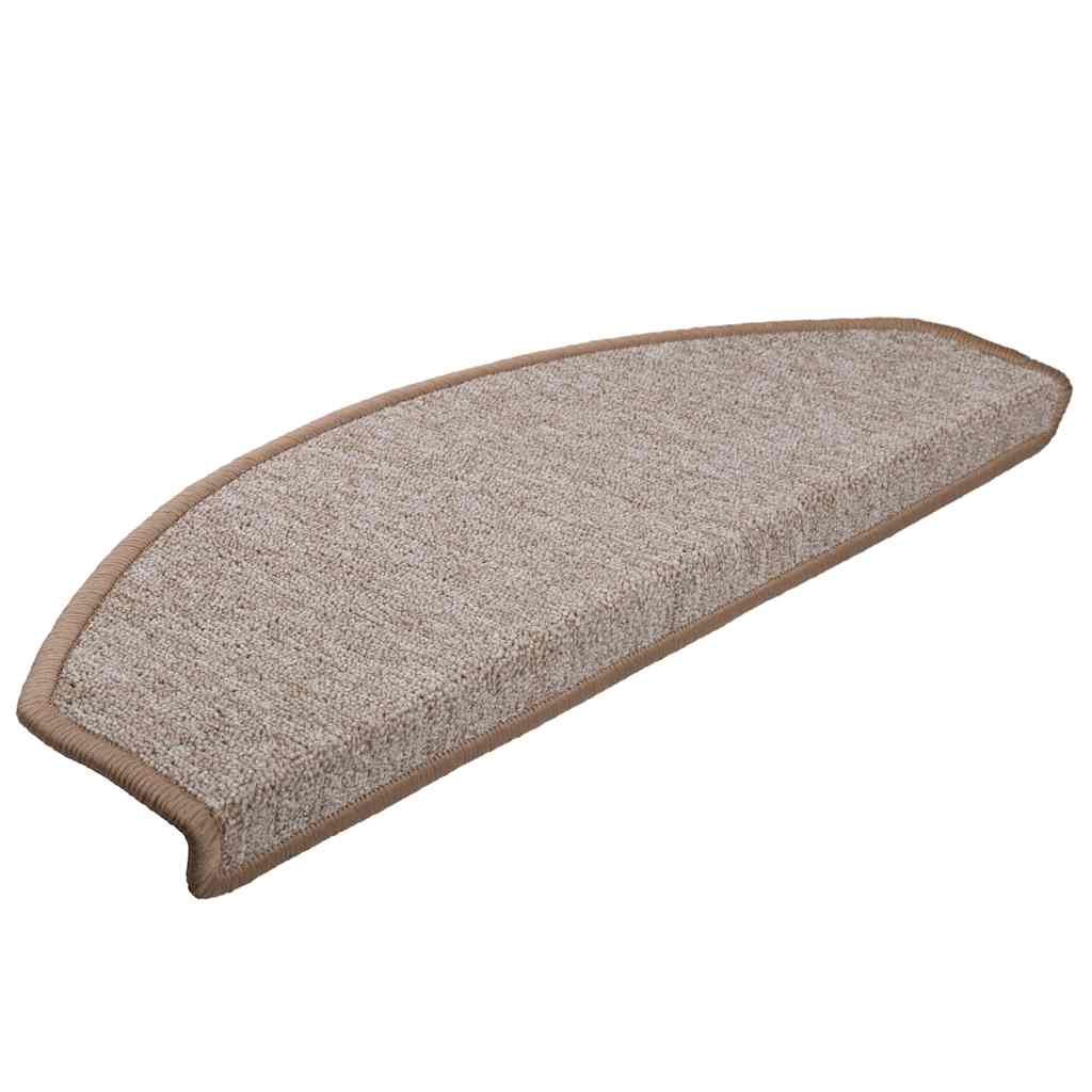 Tapis d'escalier 30 pcs marron clair 65x24x4 cm