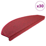 Tapis d'escalier 30 pcs rouge bordeaux 65x24x4 cm