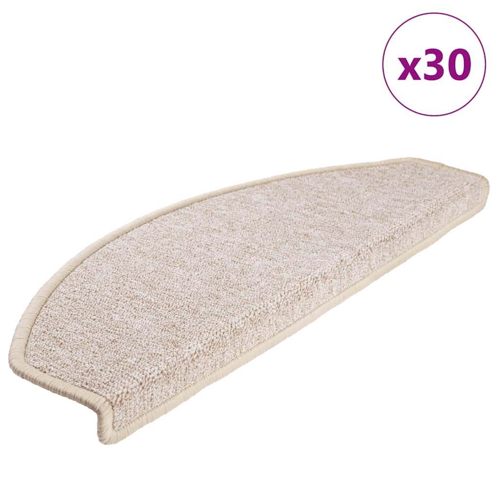 Tapis d'escalier 30 pcs taupe 65x24x4 cm