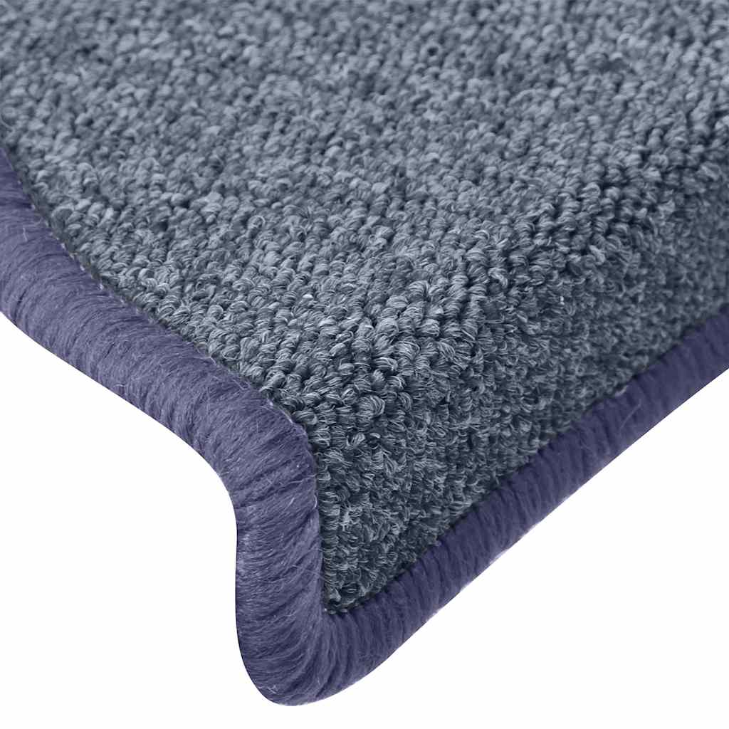 Tapis d'escalier 30 pcs gris foncé et bleu 65x24x4 cm