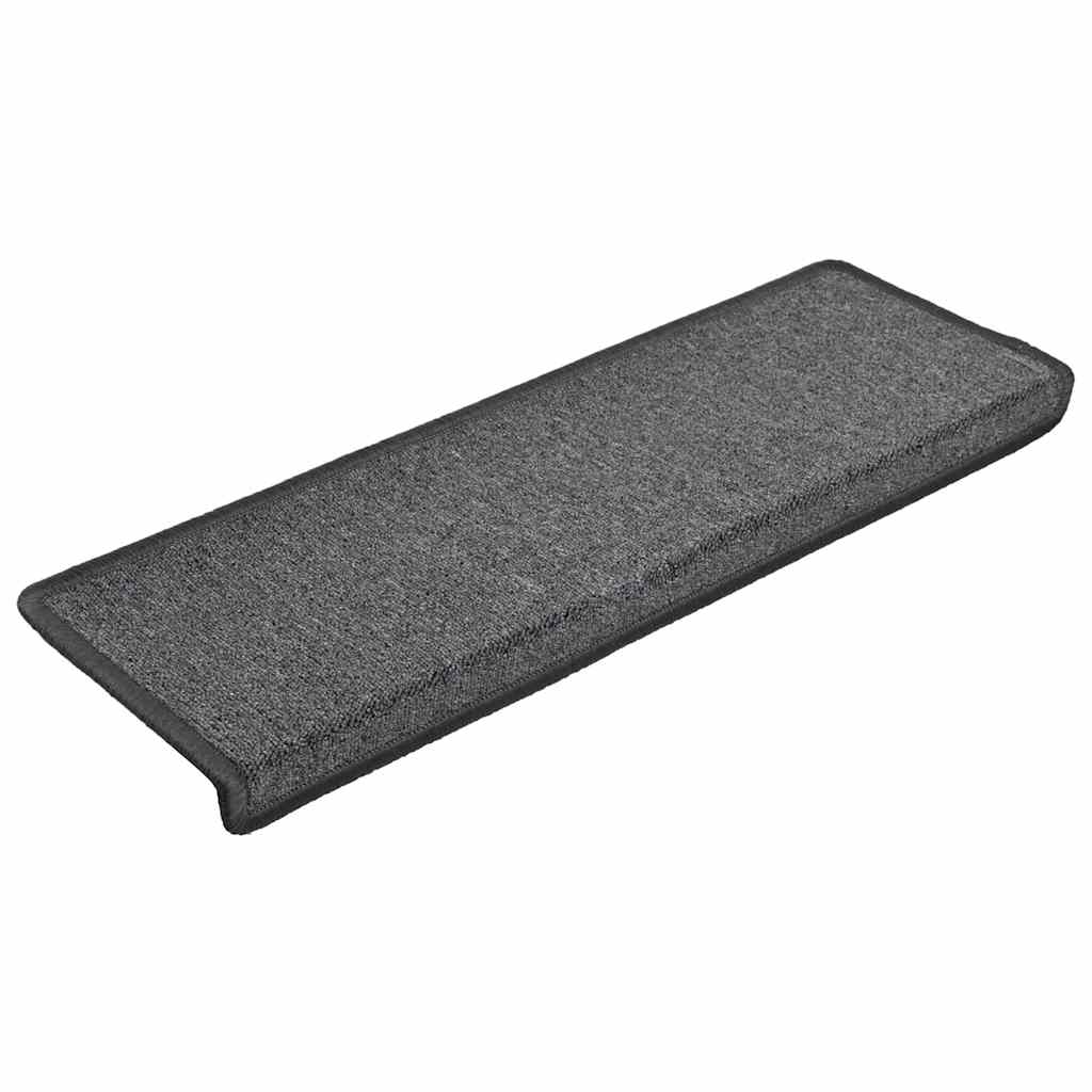 Tapis d'escalier 30 pcs 65x21x4 cm Gris foncé