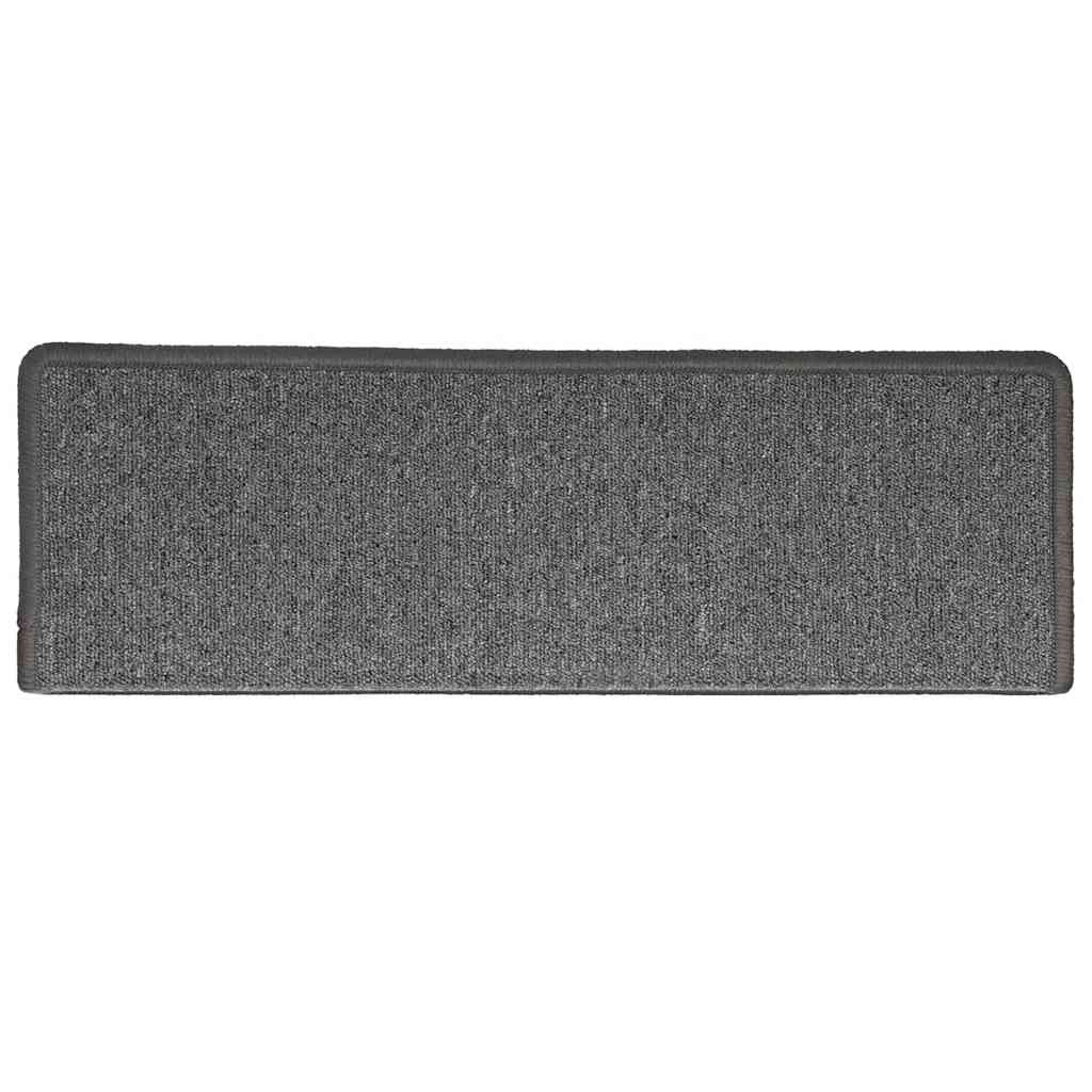 Tapis d'escalier 30 pcs 65x21x4 cm Gris foncé