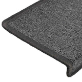 Tapis d'escalier 30 pcs 65x21x4 cm Gris foncé