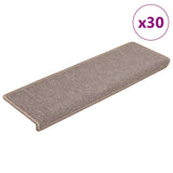 Tapis d'escalier 30 pcs 65x21x4 cm Marron clair