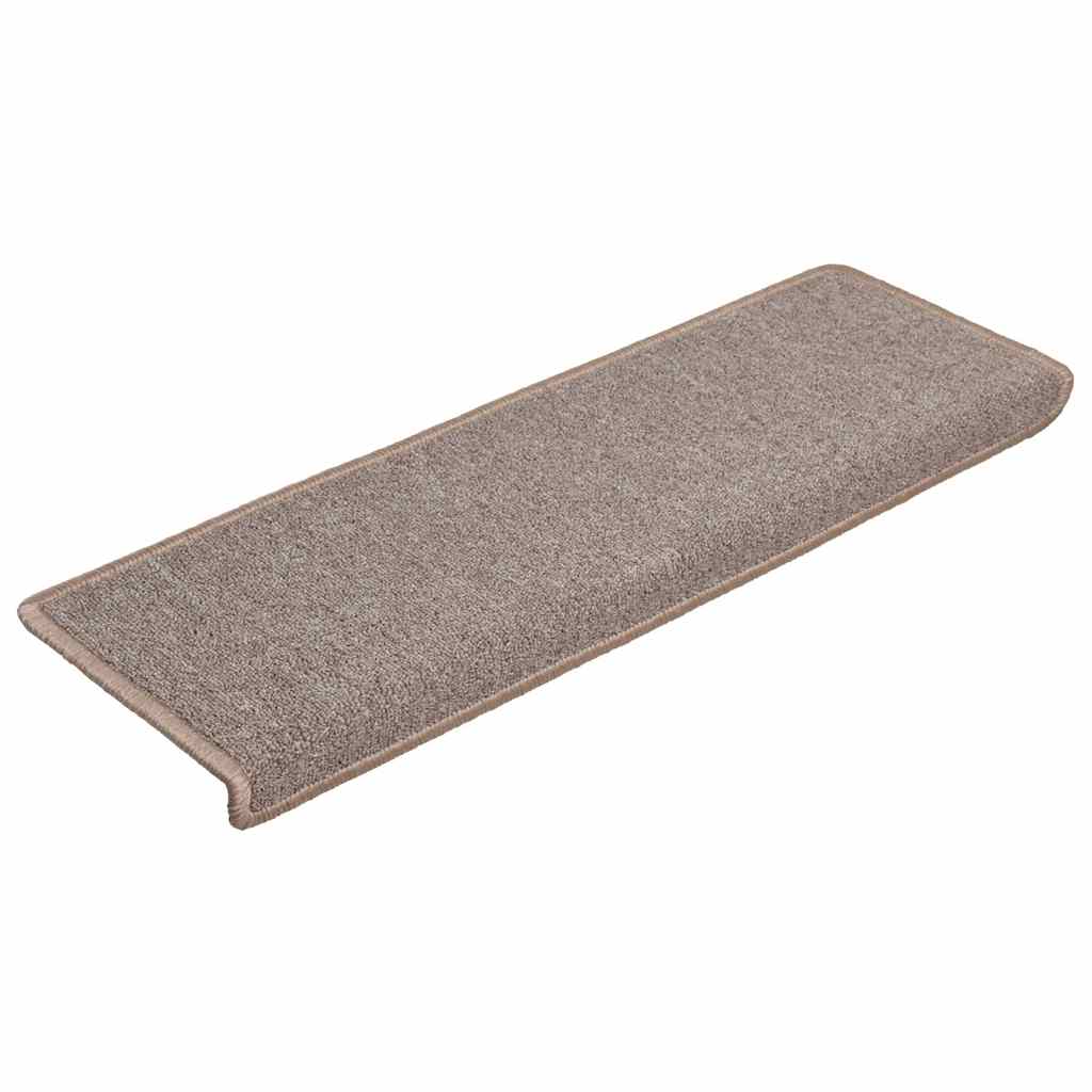 Tapis d'escalier 30 pcs 65x21x4 cm Marron clair