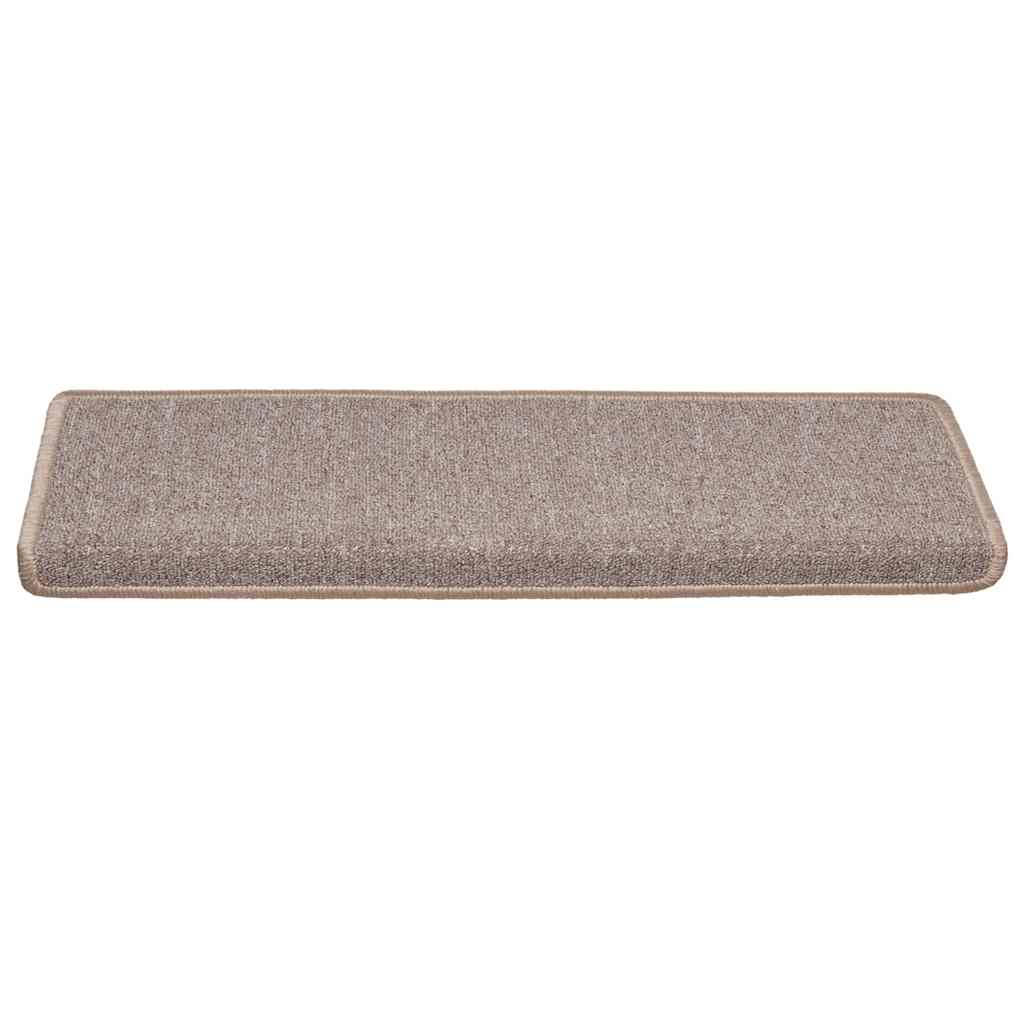 Tapis d'escalier 30 pcs 65x21x4 cm Marron clair