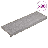 Tapis d'escalier 30 pcs 65x21x4 cm Gris clair