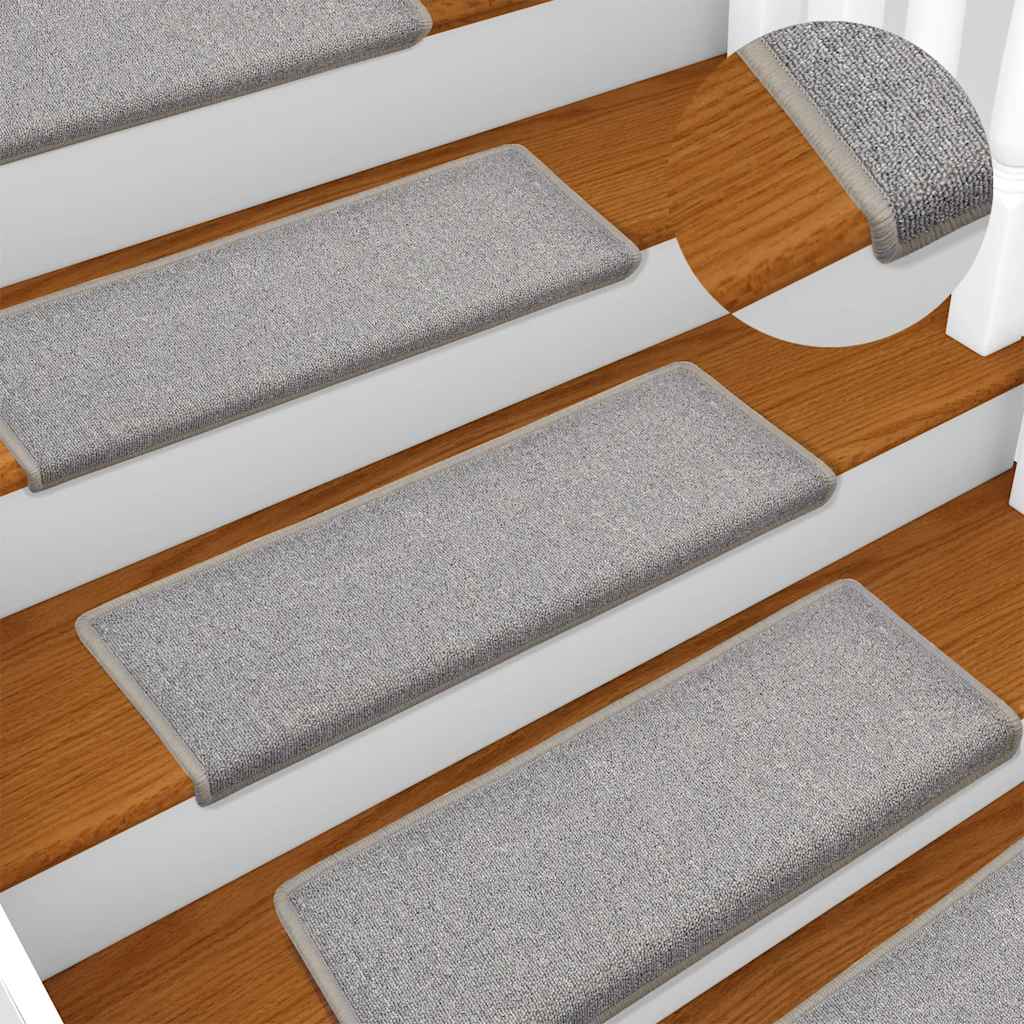 Tapis d'escalier 30 pcs 65x21x4 cm Gris clair