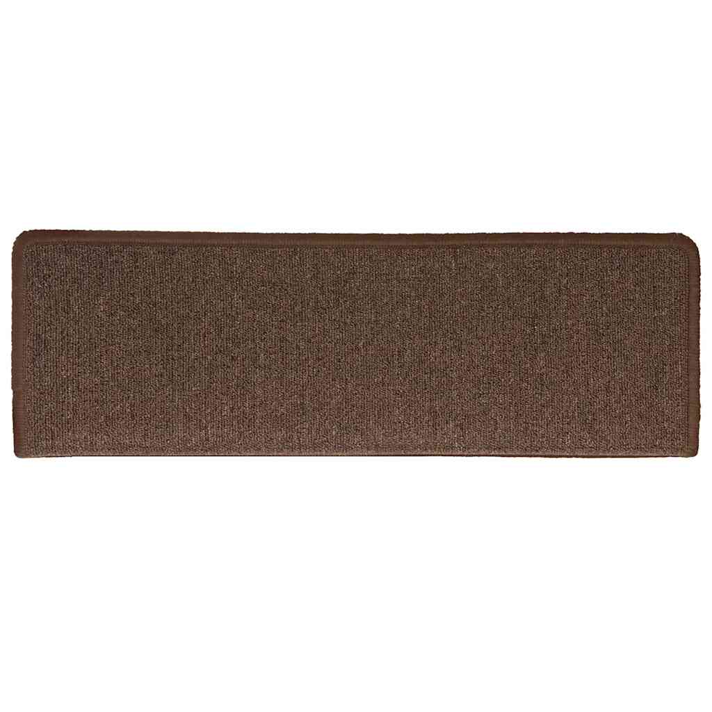 Tapis d'escalier 30 pcs 65x21x4 cm Marron