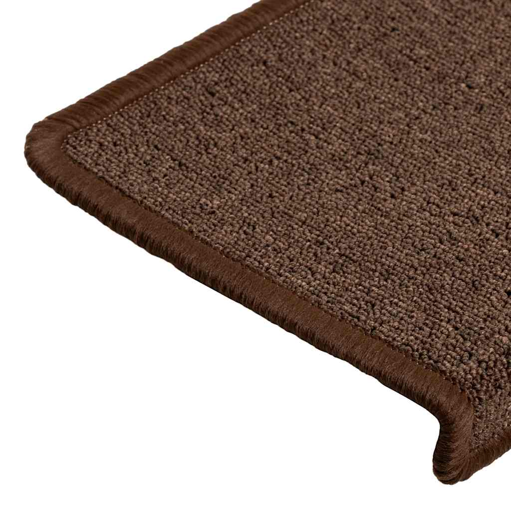 Tapis d'escalier 30 pcs 65x21x4 cm Marron