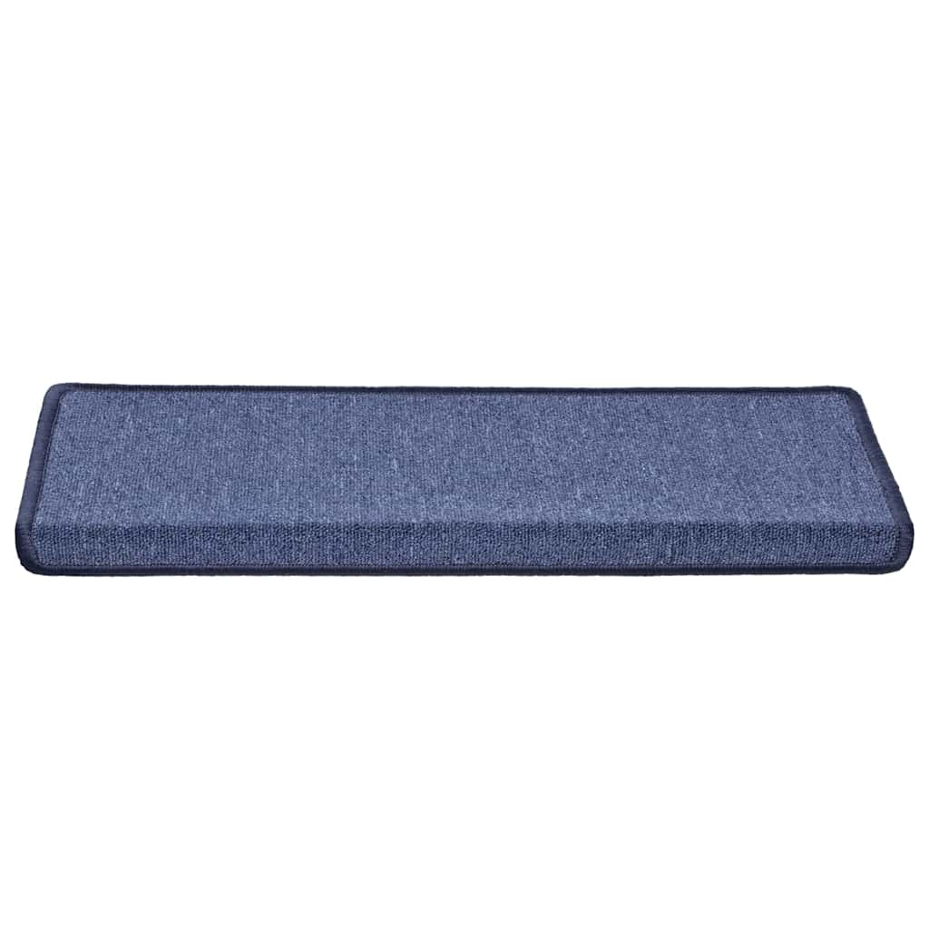 Tapis d'escalier 30 pcs 65x25 cm Bleu