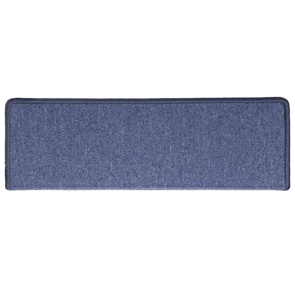 Tapis d'escalier 30 pcs 65x25 cm Bleu