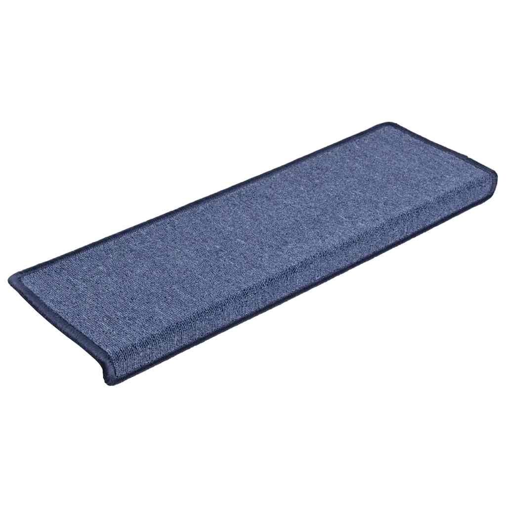 Tapis d'escalier 30 pcs 65x25 cm Bleu