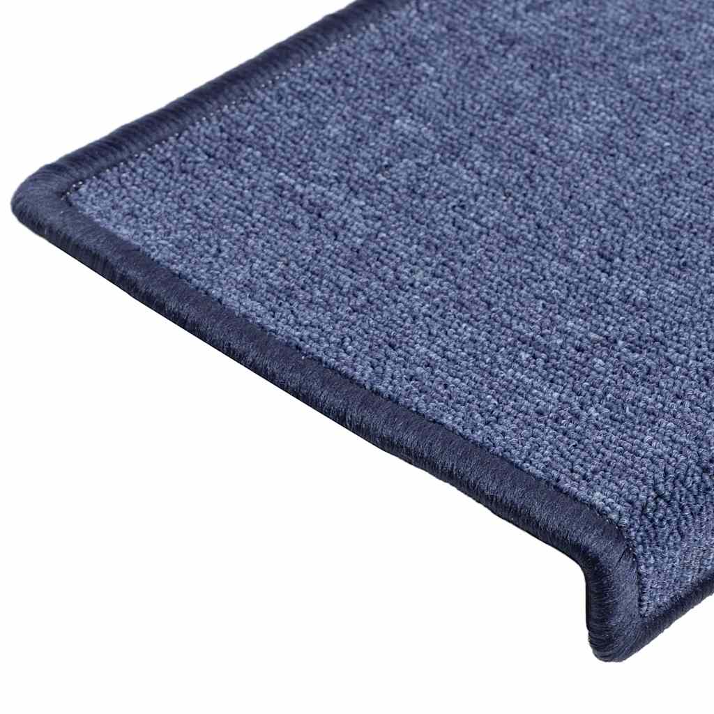 Tapis d'escalier 30 pcs 65x25 cm Bleu