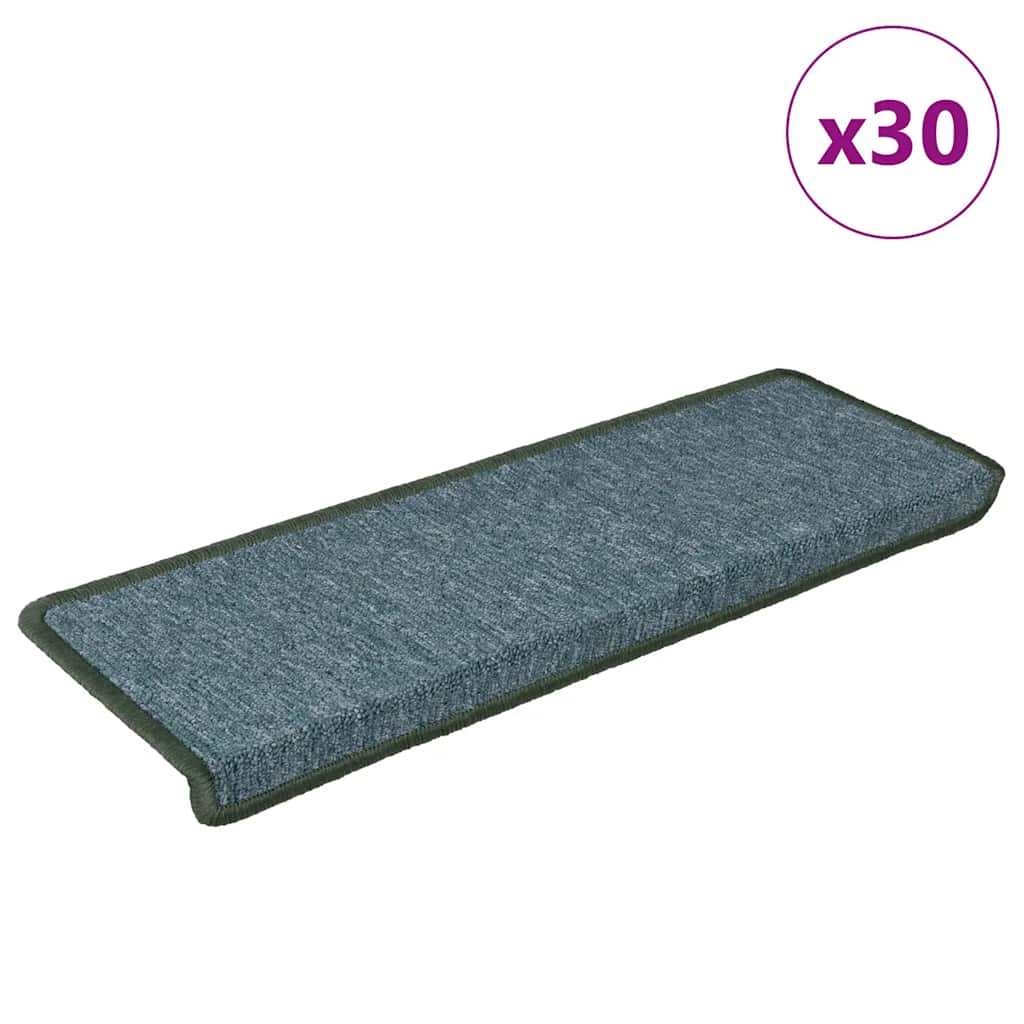 Tapis d'escalier 30 pcs 65x21x4 cm vert