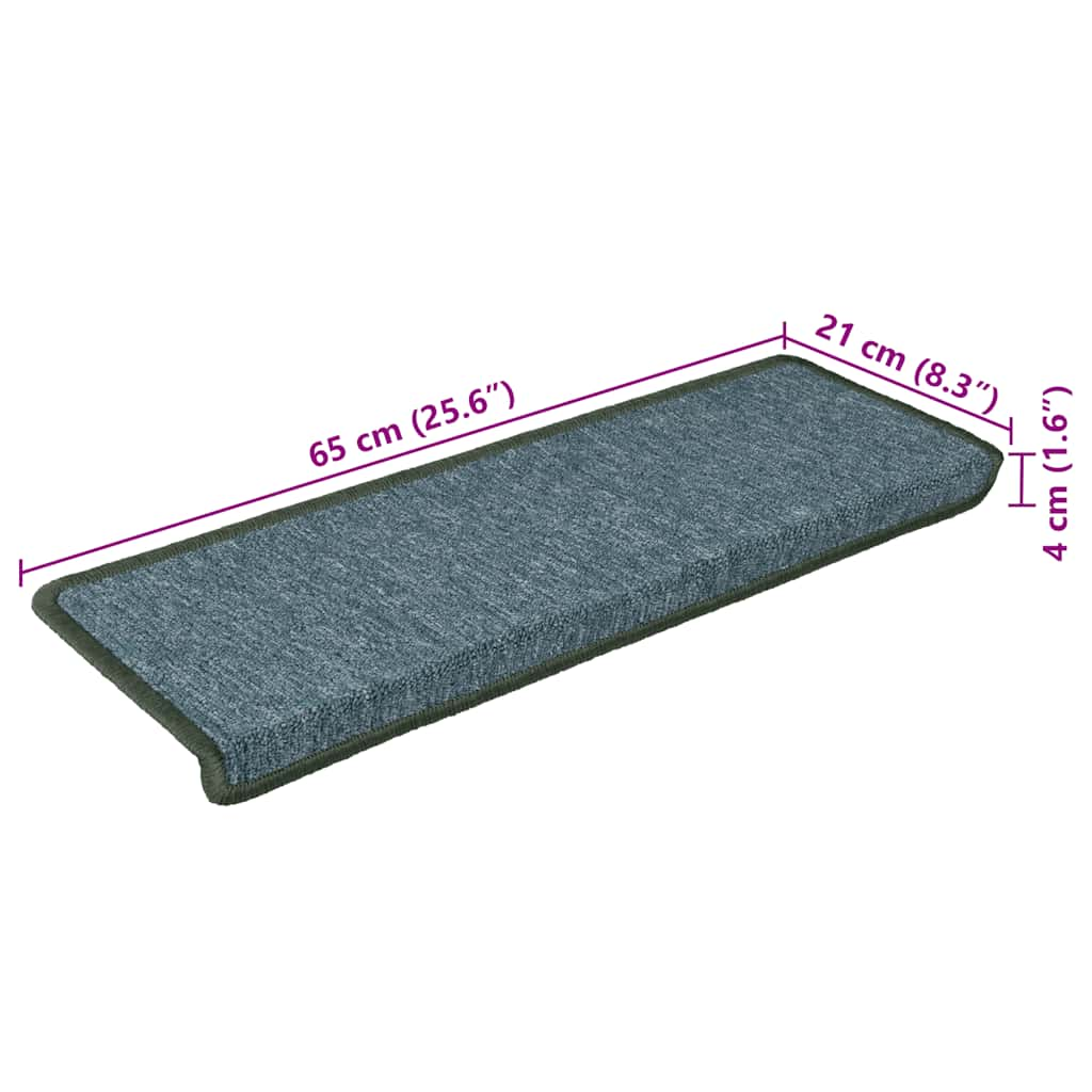 Tapis d'escalier 30 pcs 65x21x4 cm vert