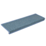 Tapis d'escalier 30 pcs 65x21x4 cm bleu