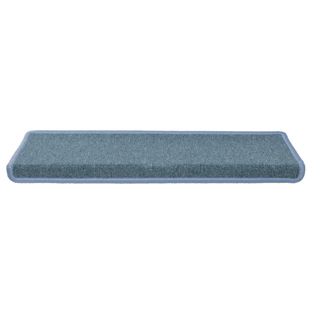 Tapis d'escalier 30 pcs 65x21x4 cm bleu