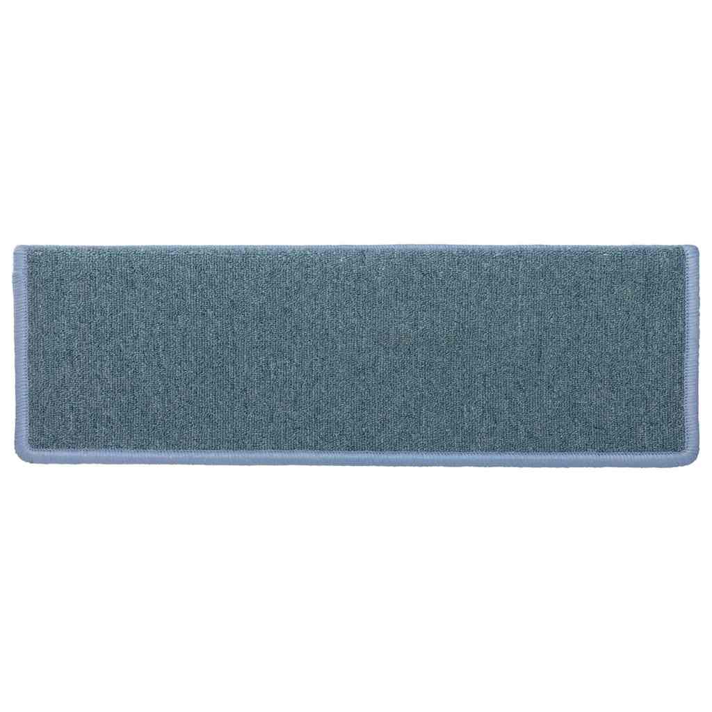 Tapis d'escalier 30 pcs 65x21x4 cm bleu