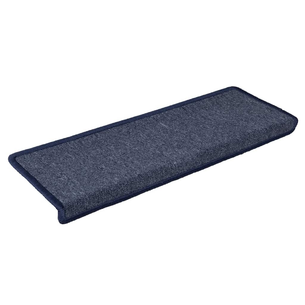 Tapis d'escalier 30 pcs 65x21x4 cm gris et bleu