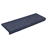 Tapis d'escalier 30 pcs 65x21x4 cm gris et bleu