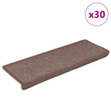 Tapis d'escalier 30 pcs 65x21x4 cm Marron