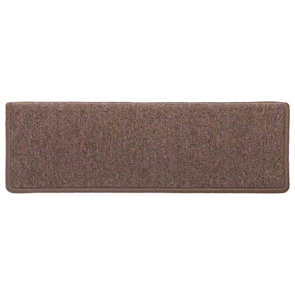 Tapis d'escalier 30 pcs 65x21x4 cm Marron