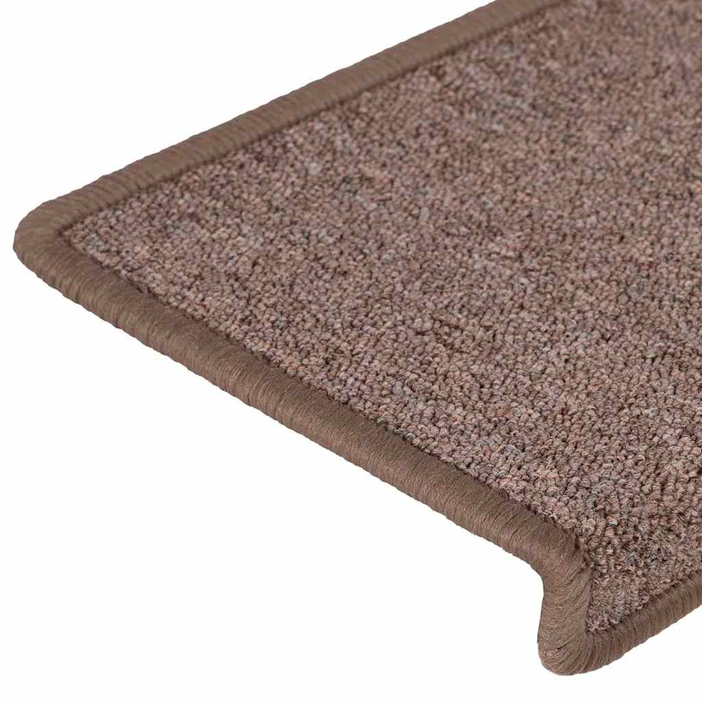 Tapis d'escalier 30 pcs 65x21x4 cm Marron