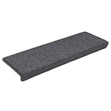 Tapis d'escalier 30 pcs 65x21x4 cm gris et noir