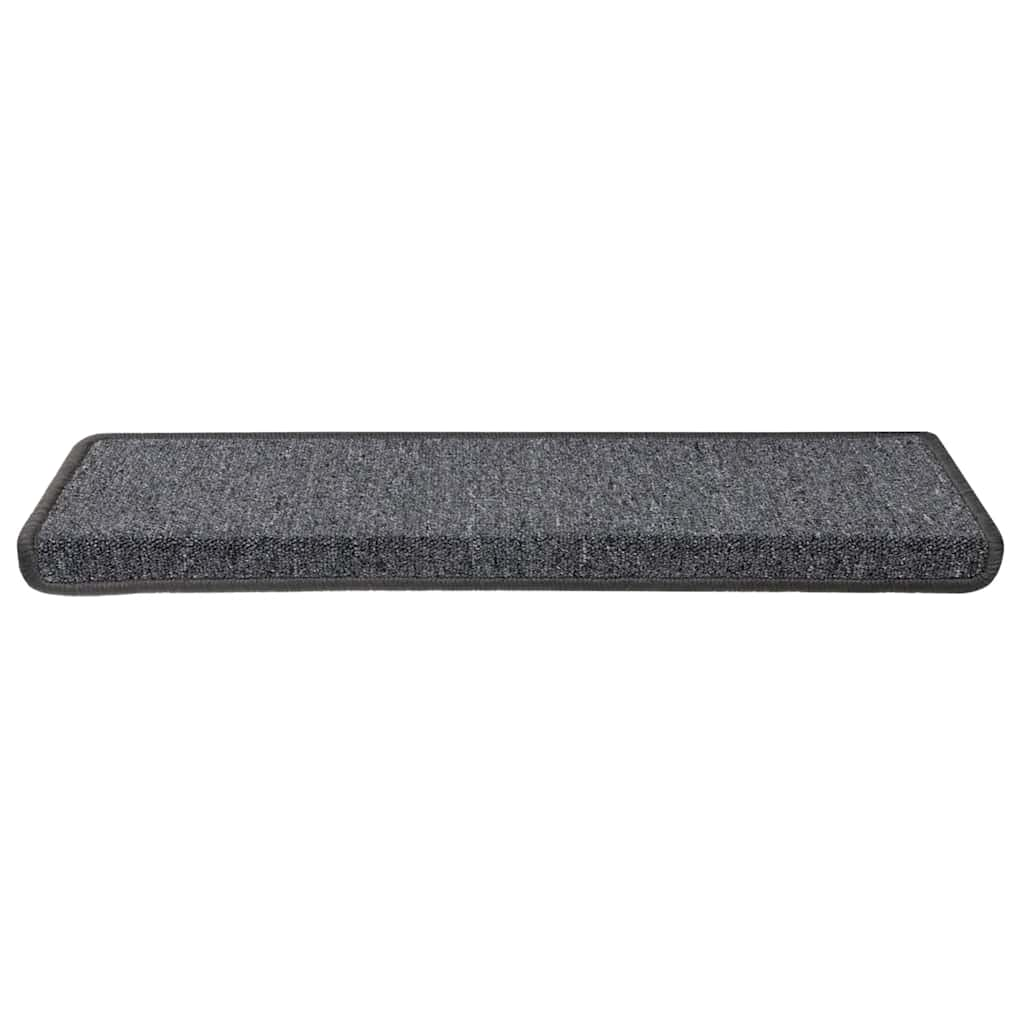 Tapis d'escalier 30 pcs 65x21x4 cm gris et noir