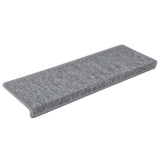 Tapis d'escalier 30 pcs 65x21x4 cm blanc et gris