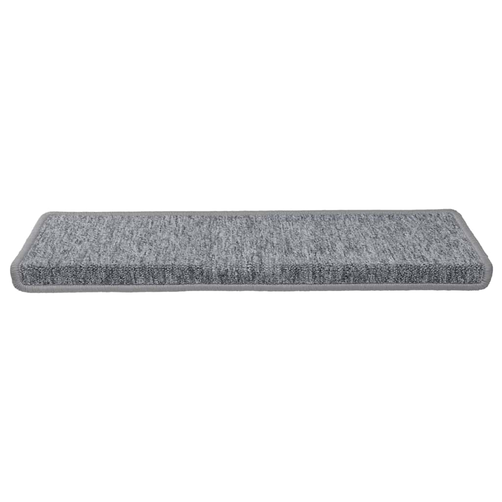 Tapis d'escalier 30 pcs 65x21x4 cm blanc et gris