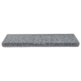 Tapis d'escalier 30 pcs 65x21x4 cm blanc et gris