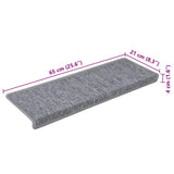 Tapis d'escalier 30 pcs 65x21x4 cm blanc et gris