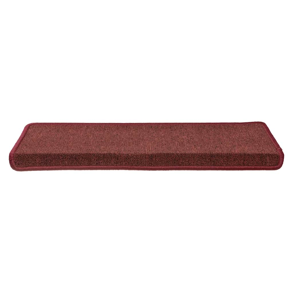 Tapis d'escalier 30 pcs 65x21x4 cm rouge mat