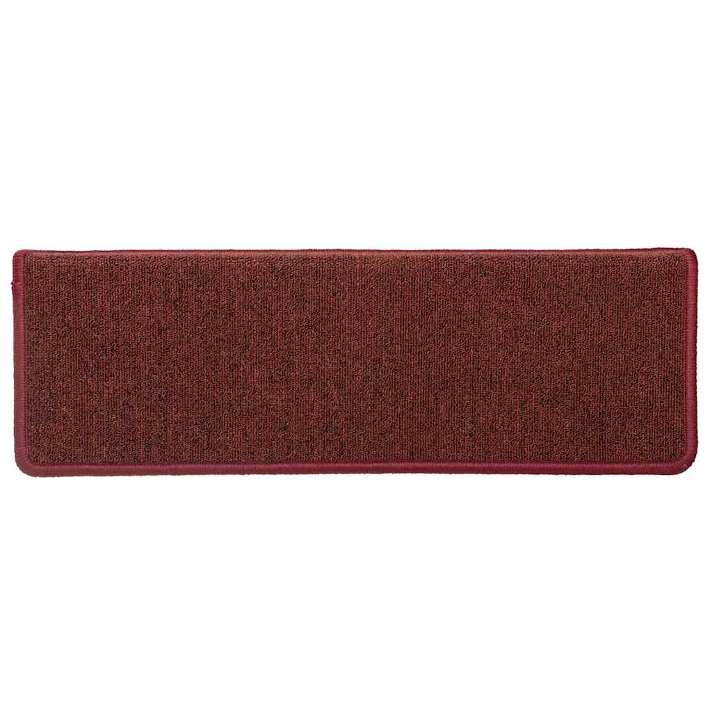 Tapis d'escalier 30 pcs 65x21x4 cm rouge mat