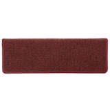 Tapis d'escalier 30 pcs 65x21x4 cm rouge mat