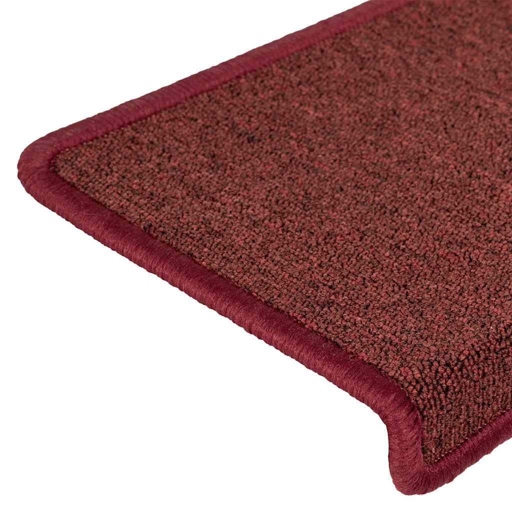 Tapis d'escalier 30 pcs 65x21x4 cm rouge mat