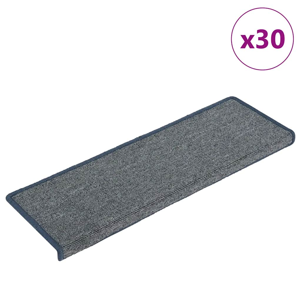 Tapis d'escalier 30 pcs 65x21x4 cm violet et bleu