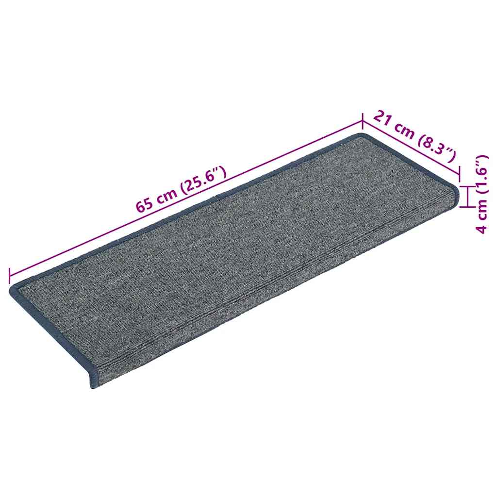 Tapis d'escalier 30 pcs 65x21x4 cm violet et bleu