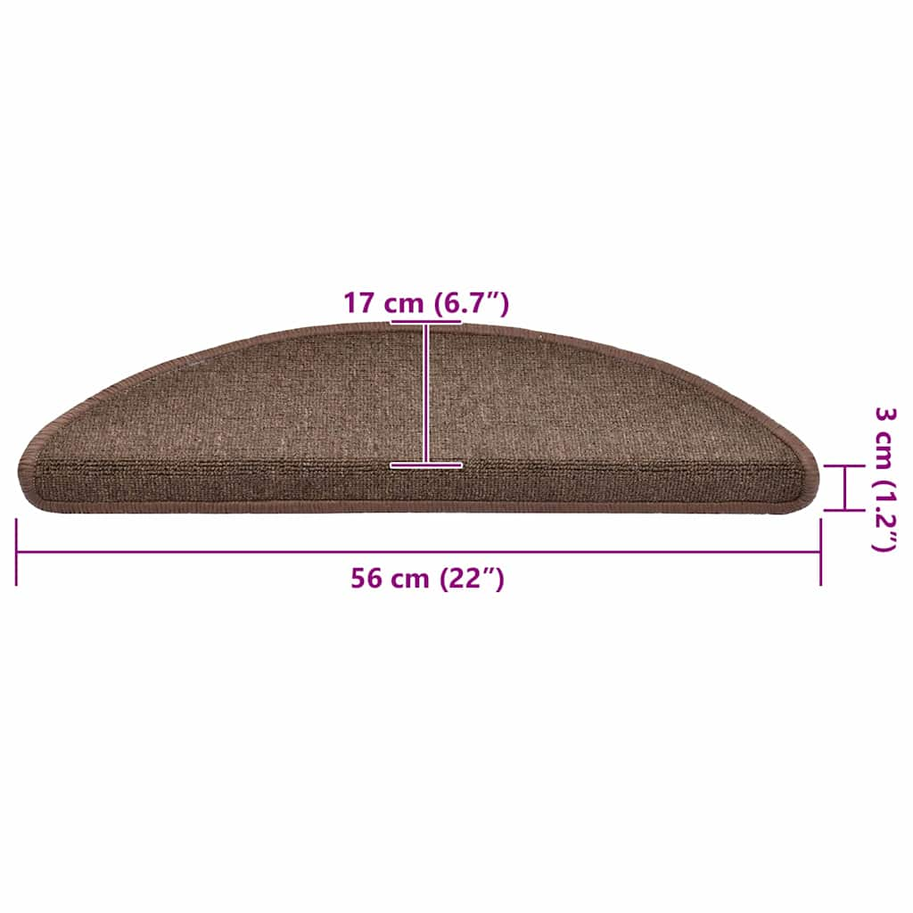 Tapis d'escalier 20 pcs marron café 56x17x3 cm