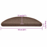 Tapis d'escalier 20 pcs marron café 56x17x3 cm