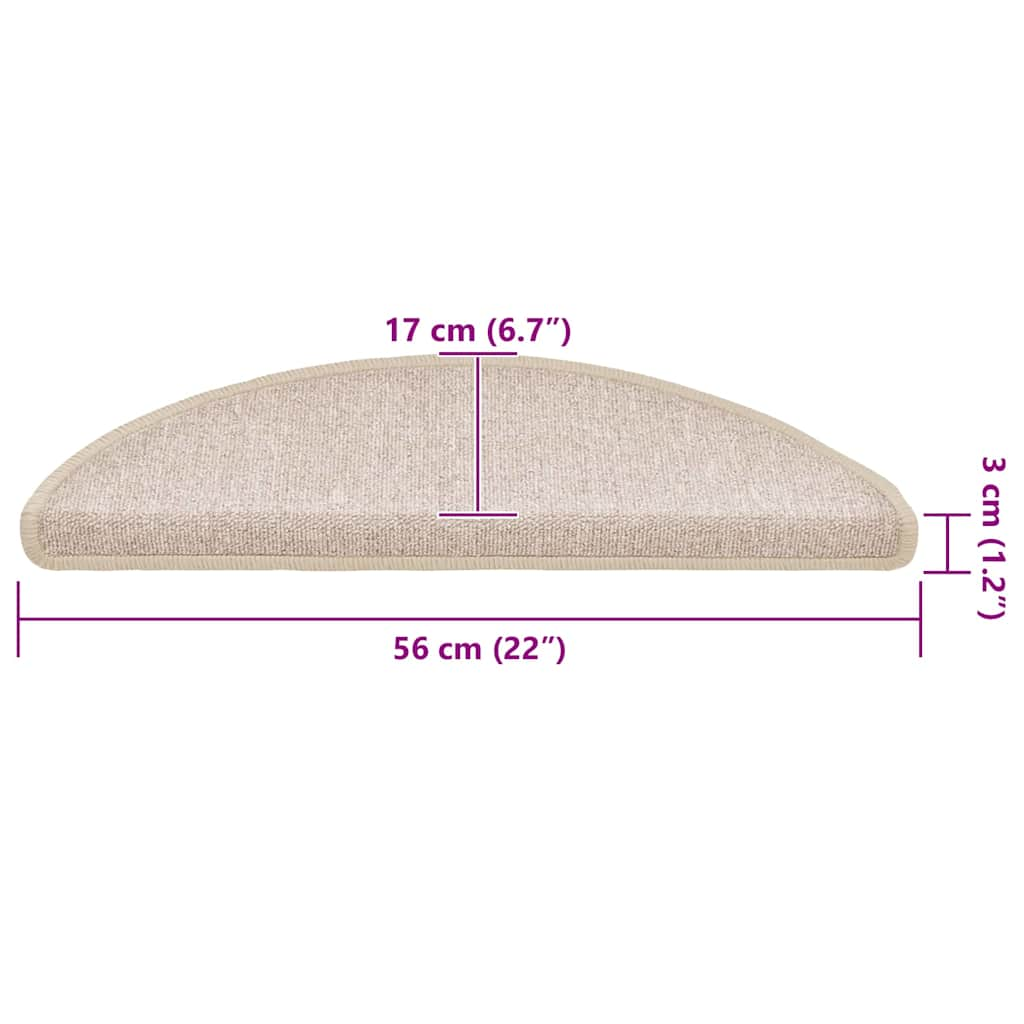 Tapis d'escalier 20 pcs taupe 56x17x3 cm