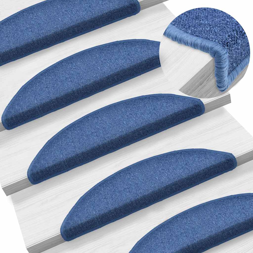 Tapis d'escalier 20 pcs bleu 56x17x3 cm