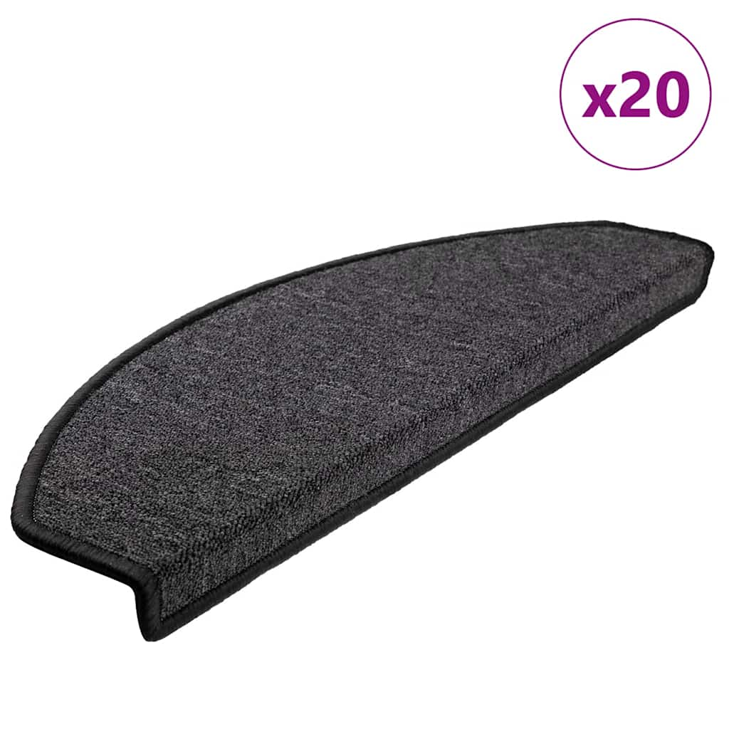 Tapis d'escalier 20 pcs anthracite 65x24x4 cm