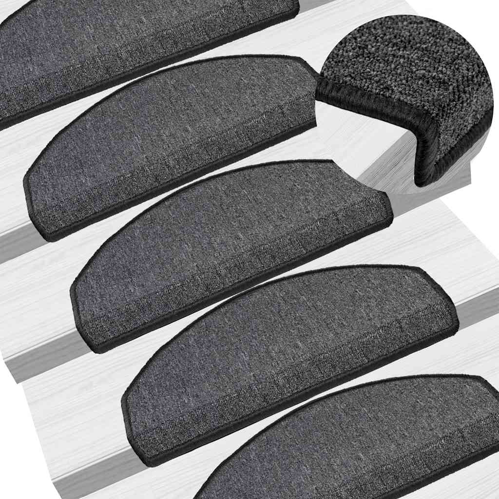 Tapis d'escalier 20 pcs anthracite 65x24x4 cm